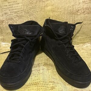 Jordan 2 Deconstruct Black Suede High-Top Sneakers